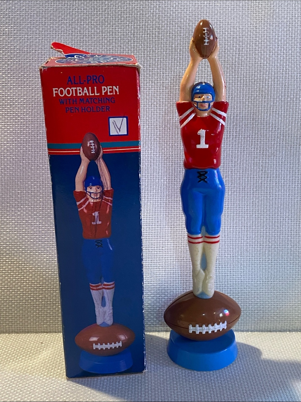 vintage "All-Pro Football Pen with Matching Pen Holder